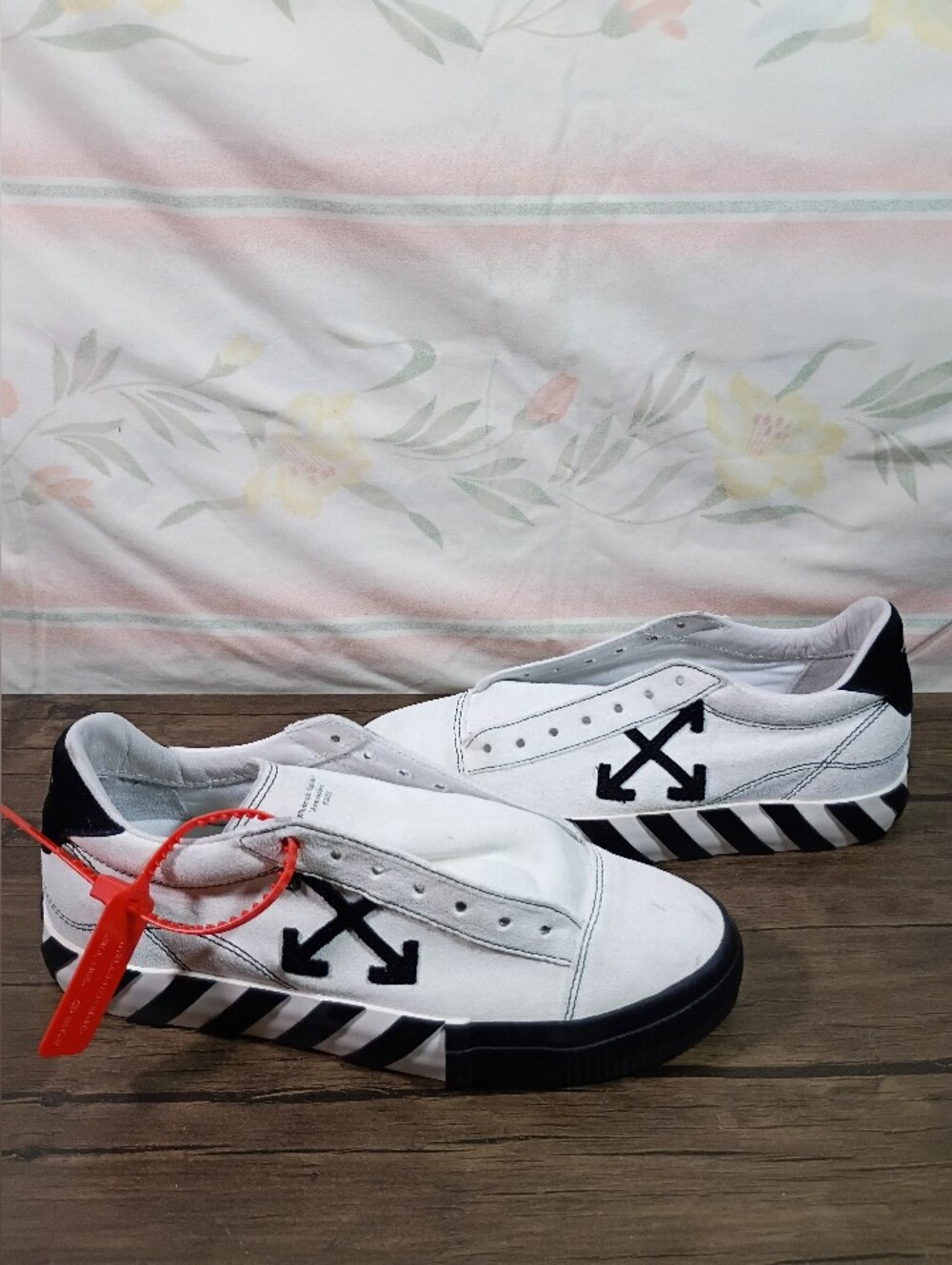 Off-White Virgil Abloh Vulcanized Stripe Low White Black Men’s EU 41 US 8